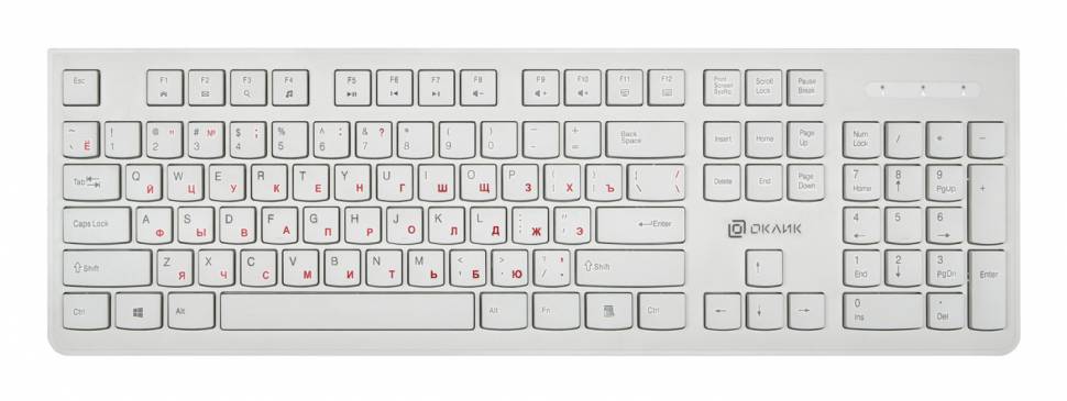 Клавиатура Оклик 505M белый USB slim Клавиатура Оклик 505M белый USB slim