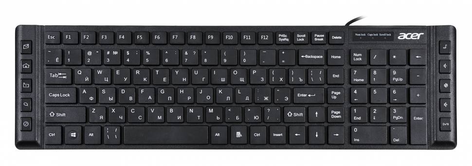 Клавиатура Acer OKW010 черный USB slim Multimedia Клавиатура Acer OKW010 черный USB slim Multimedia