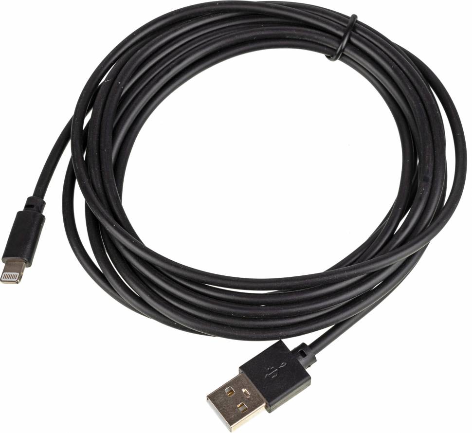 Кабель USB (m)-Lightning (m) 3м черный Кабель USB (m)-Lightning (m) 3м черный