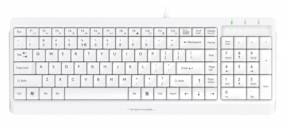 Клавиатура A4Tech Fstyler FK15 белый USB (FK15 WHITE) Клавиатура A4Tech Fstyler FK15 белый USB (FK15 WHITE)