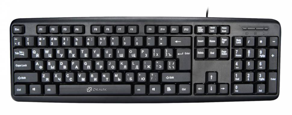 Клавиатура Оклик 180V2 черный USB Клавиатура Оклик 180V2 черный USB