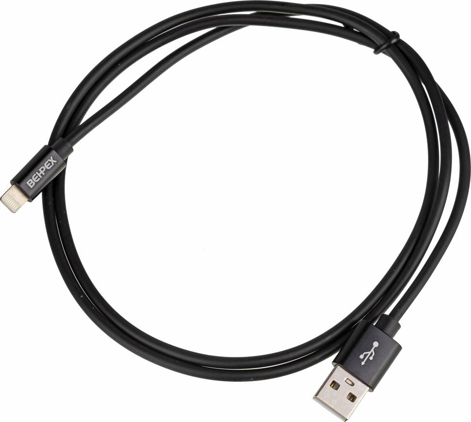 Кабель USB (m)-Lightning (m) 1м черный Кабель USB (m)-Lightning (m) 1м черный