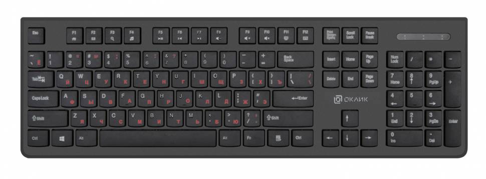 Клавиатура Оклик 505M черный USB slim Клавиатура Оклик 505M черный USB slim