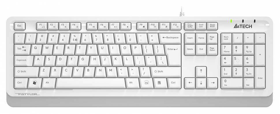Клавиатура A4Tech Fstyler FKS10 белый/серый USB Клавиатура A4Tech Fstyler FKS10 белый/серый USB