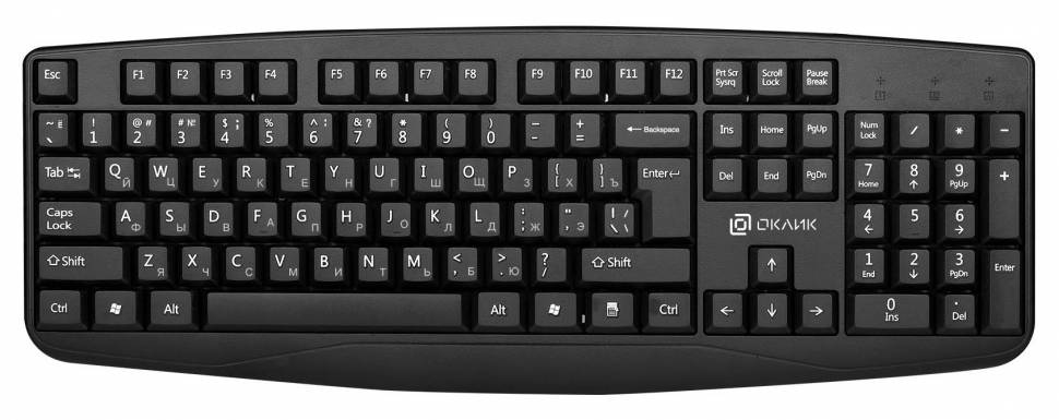 Клавиатура Оклик 105M черный USB (1678092) Клавиатура Оклик 105M черный USB (1678092)